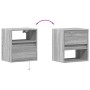 Wall-mounted bedside table with LED lights in Sonoma gray by , Nightstands - Ref: Foro24-3307985, Price: 51,76 €, Discount: %