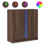 Aparador con LED madera ingeniería marrón roble 77x34x85 cm de , Aparadores - Ref: Foro24-852137, Precio: 73,28 €, Descuento: %