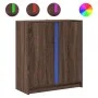 Sideboard with LED lights, engineered wood, brown oak, 77x34x85 cm by , Sideboards - Ref: Foro24-852137, Price: 72,38 €, Disc...