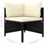 4-teiliges Gartensofa-Set und Kissen aus schwarzem Kunststoff-Rattan. von vidaXL, Modulare Sofas für den Außenbereich - Ref: ...