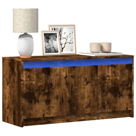 TV-Schrank aus geräucherter Eichen-Ingenieurholz-LED, 100x34x50 cm. von , TV-Möbel - Ref: Foro24-852212, Preis: 80,86 €, Raba...