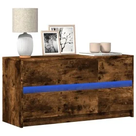 TV-Schrank aus geräucherter Eichen-Ingenieurholz-LED, 100x34x50 cm. von , TV-Möbel - Ref: Foro24-852219, Preis: 106,23 €, Rab...