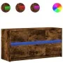 LED TV stand in smoked oak engineered wood 100x34x50 cm by , TV Furniture - Ref: Foro24-852219, Price: 106,23 €, Discount: %