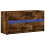 LED TV stand in smoked oak engineered wood 100x34x50 cm by , TV Furniture - Ref: Foro24-852219, Price: 106,23 €, Discount: %