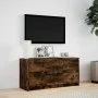 LED TV stand in smoked oak engineered wood 100x34x50 cm by , TV Furniture - Ref: Foro24-852219, Price: 106,23 €, Discount: %
