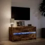 LED TV stand in smoked oak engineered wood 100x34x50 cm by , TV Furniture - Ref: Foro24-852219, Price: 106,23 €, Discount: %