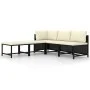 5-piece garden sofa set and black synthetic rattan cushions by vidaXL, Modular outdoor sofas - Ref: Foro24-313517, Price: 173...