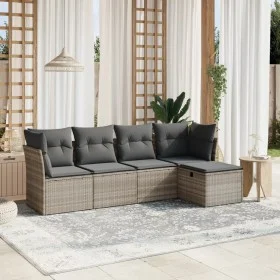Garden sofa set and cushions 5 pieces light gray synthetic rattan by , Garden sets - Ref: Foro24-3263138, Price: 330,96 €, Di...