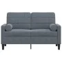 Zweiplätziges Sofa mit dunkelgrauen Samtkissen, 120 cm. von , Sofas - Ref: Foro24-3278210, Preis: 215,09 €, Rabatt: %