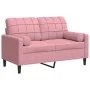 2-seater sofa with pink velvet cushions, 120 cm by , Sofas - Ref: Foro24-3278212, Price: 251,37 €, Discount: %