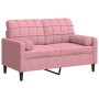 Zweiplätziges Sofa mit rosa Samtkissen, 120 cm. von , Sofas - Ref: Foro24-3278212, Preis: 255,90 €, Rabatt: %