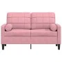 Zweiplätziges Sofa mit rosa Samtkissen, 120 cm. von , Sofas - Ref: Foro24-3278212, Preis: 251,37 €, Rabatt: %