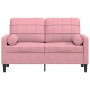 Zweiplätziges Sofa mit rosa Samtkissen, 120 cm. von , Sofas - Ref: Foro24-3278212, Preis: 255,90 €, Rabatt: %