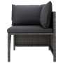 Set de muebles de jardín 4 pzas y cojines ratán sintético gris by vidaXL, Modular outdoor sofas - Ref: Foro24-313502, Price: ...