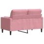 Zweiplätziges Sofa mit rosa Samtkissen, 120 cm. von , Sofas - Ref: Foro24-3278212, Preis: 251,37 €, Rabatt: %