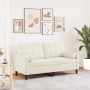 Sofá de 2 plazas con cojines terciopelo color crema 140 cm de , Sofás - Ref: Foro24-3278227, Precio: 264,81 €, Descuento: %