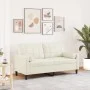 Zweiplätziges Sofa mit cremefarbenen Samtkissen, 140 cm. von , Sofas - Ref: Foro24-3278227, Preis: 259,81 €, Rabatt: %