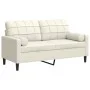 Zweiplätziges Sofa mit cremefarbenen Samtkissen, 140 cm. von , Sofas - Ref: Foro24-3278227, Preis: 259,81 €, Rabatt: %