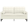 Sofá de 2 plazas con cojines terciopelo color crema 140 cm de , Sofás - Ref: Foro24-3278227, Precio: 264,81 €, Descuento: %
