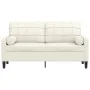 Zweiplätziges Sofa mit cremefarbenen Samtkissen, 140 cm. von , Sofas - Ref: Foro24-3278227, Preis: 259,81 €, Rabatt: %