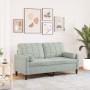 Zweiplätziges Sofa mit hellgrauen Samtkissen, 140 cm. von , Sofas - Ref: Foro24-3278219, Preis: 205,76 €, Rabatt: %