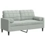 Zweiplätziges Sofa mit hellgrauen Samtkissen, 140 cm. von , Sofas - Ref: Foro24-3278219, Preis: 220,96 €, Rabatt: %