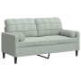 Zweiplätziges Sofa mit hellgrauen Samtkissen, 140 cm. von , Sofas - Ref: Foro24-3278219, Preis: 205,76 €, Rabatt: %
