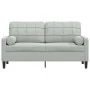 Zweiplätziges Sofa mit hellgrauen Samtkissen, 140 cm. von , Sofas - Ref: Foro24-3278219, Preis: 220,96 €, Rabatt: %