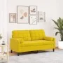 2-seater sofa with yellow velvet cushions, 140 cm by , Sofas - Ref: Foro24-3278225, Price: 253,41 €, Discount: %
