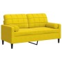 Zweiplätziges Sofa mit gelben Samtkissen, 140 cm. von , Sofas - Ref: Foro24-3278225, Preis: 258,02 €, Rabatt: %