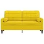 2-seater sofa with yellow velvet cushions, 140 cm by , Sofas - Ref: Foro24-3278225, Price: 253,41 €, Discount: %