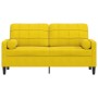 Zweiplätziges Sofa mit gelben Samtkissen, 140 cm. von , Sofas - Ref: Foro24-3278225, Preis: 258,02 €, Rabatt: %