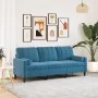 Dreisitzer-Sofa mit blauen Samtkissen, 180 cm. von , Sofas - Ref: Foro24-3278238, Preis: 347,85 €, Rabatt: %