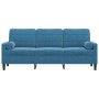 3-seater sofa with blue velvet cushions 180 cm by , Sofas - Ref: Foro24-3278238, Price: 353,43 €, Discount: %