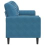 3-seater sofa with blue velvet cushions 180 cm by , Sofas - Ref: Foro24-3278238, Price: 353,43 €, Discount: %