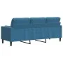 Dreisitzer-Sofa mit blauen Samtkissen, 180 cm. von , Sofas - Ref: Foro24-3278238, Preis: 347,85 €, Rabatt: %