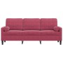 3-seater sofa with red velvet cushions 180 cm by , Sofas - Ref: Foro24-3278233, Price: 281,95 €, Discount: %