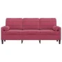 3-seater sofa with red velvet cushions 180 cm by , Sofas - Ref: Foro24-3278233, Price: 277,78 €, Discount: %