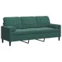 3-seater sofa with dark green velvet cushions, 180 cm by , Sofas - Ref: Foro24-3278231, Price: 334,07 €, Discount: %
