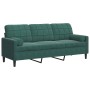 Dreisitzer-Sofa mit dunkelgrünen Samtkissen, 180 cm. von , Sofas - Ref: Foro24-3278231, Preis: 339,71 €, Rabatt: %