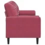 3-seater sofa with red velvet cushions 180 cm by , Sofas - Ref: Foro24-3278233, Price: 277,78 €, Discount: %