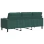 3-seater sofa with dark green velvet cushions, 180 cm by , Sofas - Ref: Foro24-3278231, Price: 334,07 €, Discount: %