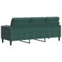 Dreisitzer-Sofa mit dunkelgrünen Samtkissen, 180 cm. von , Sofas - Ref: Foro24-3278231, Preis: 339,71 €, Rabatt: %