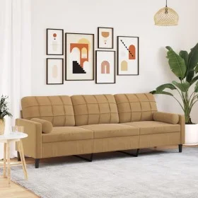 3-seater sofa with brown velvet cushions 210 cm by , Sofas - Ref: Foro24-3278246, Price: 305,09 €, Discount: %