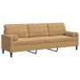 Sofá de 3 plazas con cojines terciopelo marrón 210 cm de , Sofás - Ref: Foro24-3278246, Precio: 310,16 €
