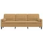 3-seater sofa with brown velvet cushions 210 cm by , Sofas - Ref: Foro24-3278246, Price: 305,20 €, Discount: %