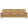 Sofá de 3 plazas con cojines terciopelo marrón 210 cm de , Sofás - Ref: Foro24-3278246, Precio: 310,16 €