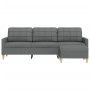 Sofá de 3 plazas con taburete de tela gris oscuro 210 cm de , Sofás - Ref: Foro24-3278250, Precio: 347,69 €, Descuento: %
