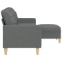 Sofá de 3 plazas con taburete de tela gris oscuro 210 cm de , Sofás - Ref: Foro24-3278250, Precio: 347,69 €, Descuento: %