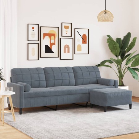 3-seater sofa with dark gray velvet ottoman 210 cm by , Sofas - Ref: Foro24-3278278, Price: 311,84 €, Discount: %